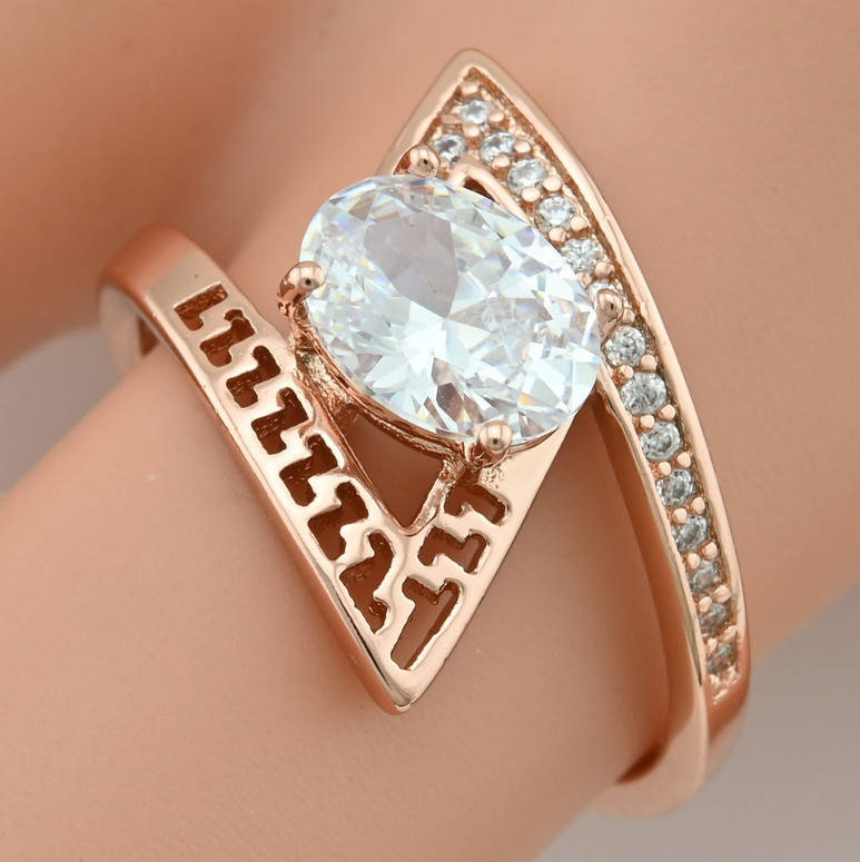 

Кольцо Xuping 15046 ширина 10 мм белые фианиты позолота РО размер 19