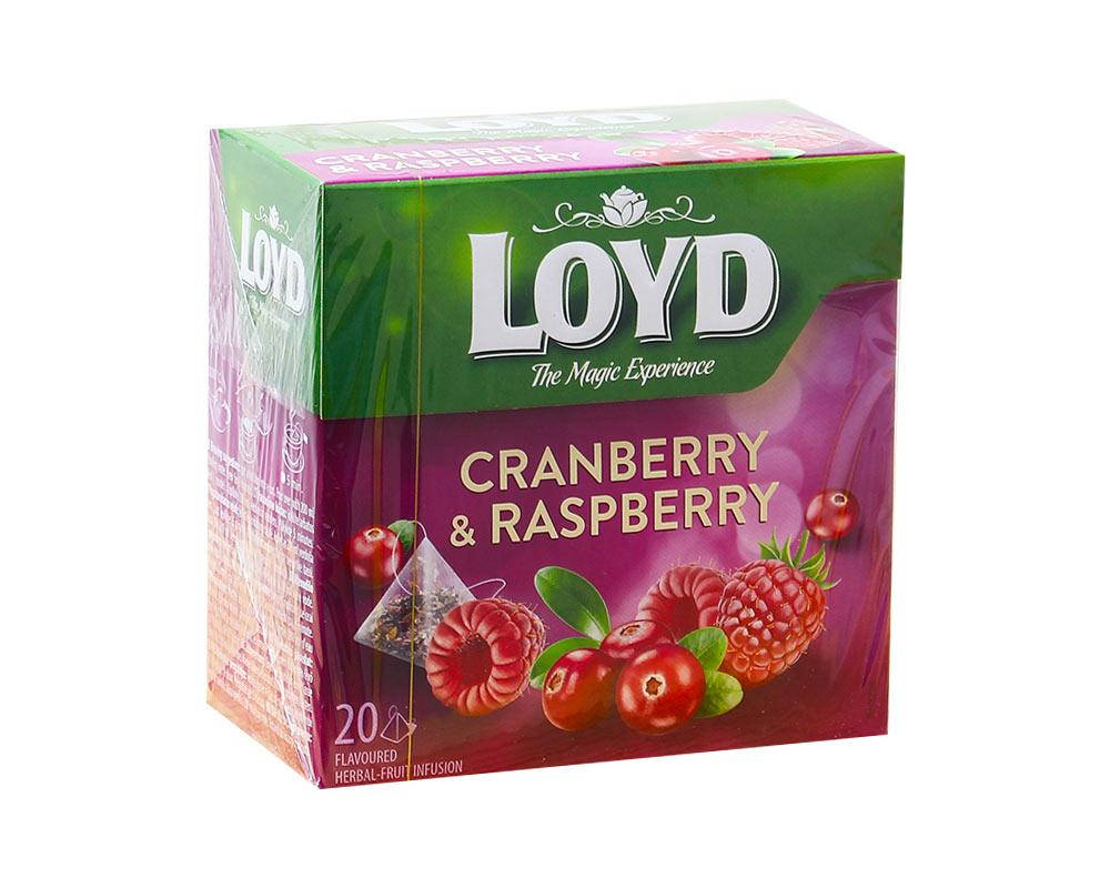 

Чай фруктовый Клюква-малина LOYD Cranberry & Raspberry , 40 г (20шт*2г)