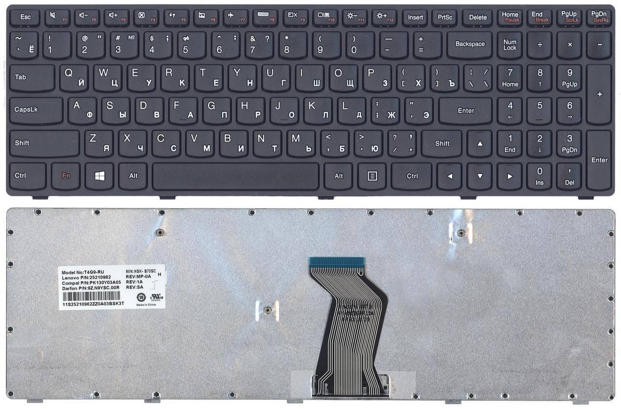 

Клавиатура для ноутбука Lenovo IdeaPad (G500, G505, G505A, G510, G700, G710, G500AM, G7), Black, (Black Frame), Черный