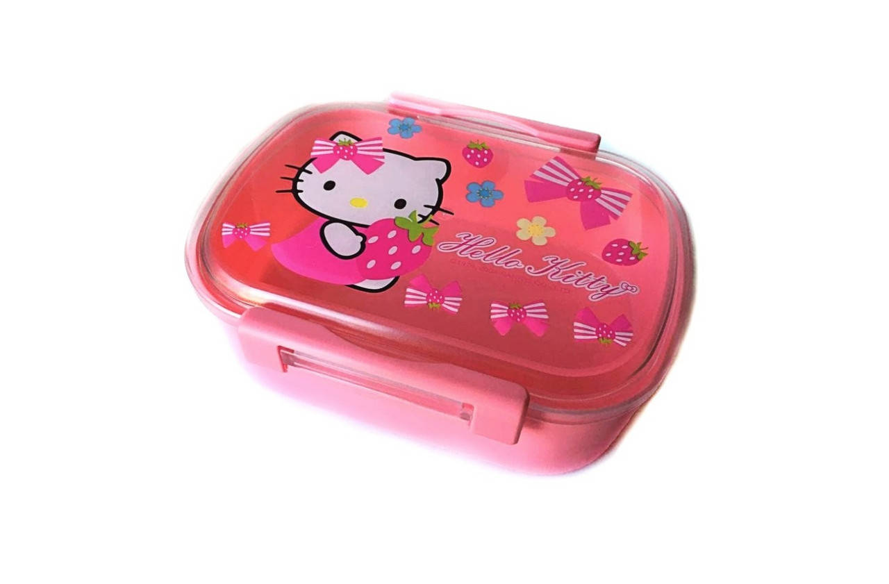 

Детский ланч бокс (контейнер для еды) с ложечкой Hello Kitty