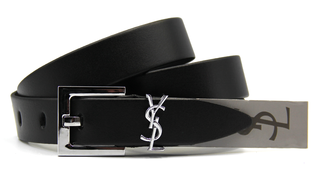 

Ремень женский YVES SAINT LAURENT кожаный Серебристый
