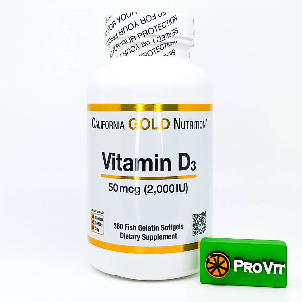 

Витамин Д-3 США! California Gold Nutrition витамин D-3 2000 МЕ 360 кап.
