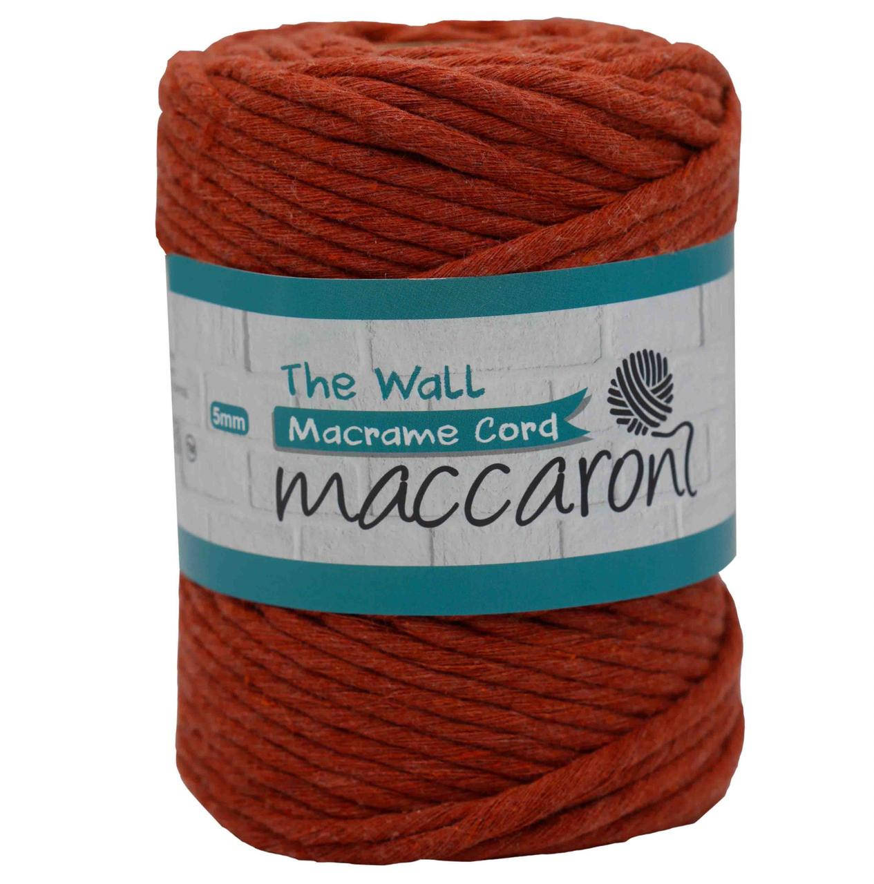 

Эко Хлопковый Шнур Macrame Cord The Wall Maccaroni 5 mm , терракотовый, Терракота