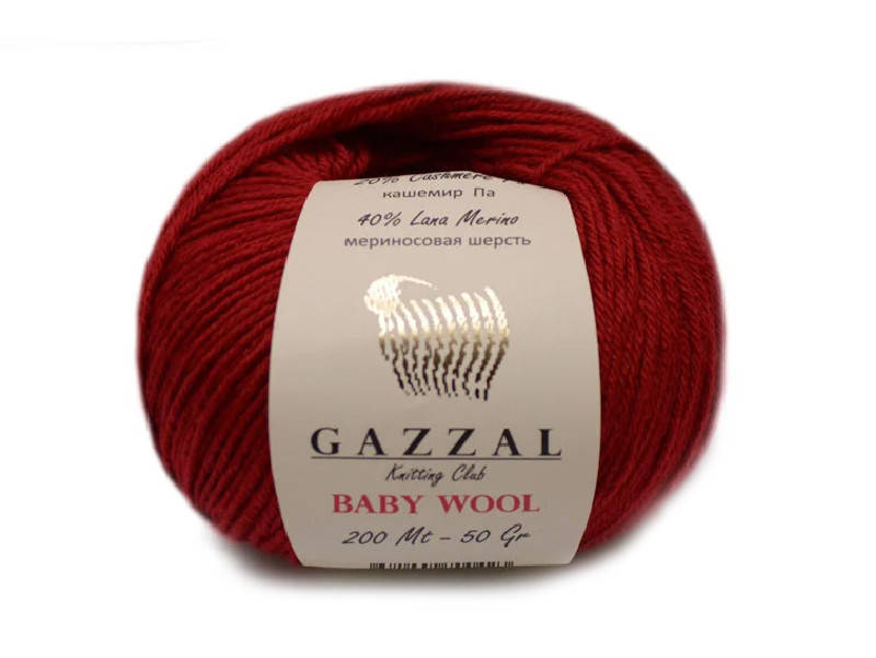 

Gazzal Baby Wool, бордо №816, Бордовый