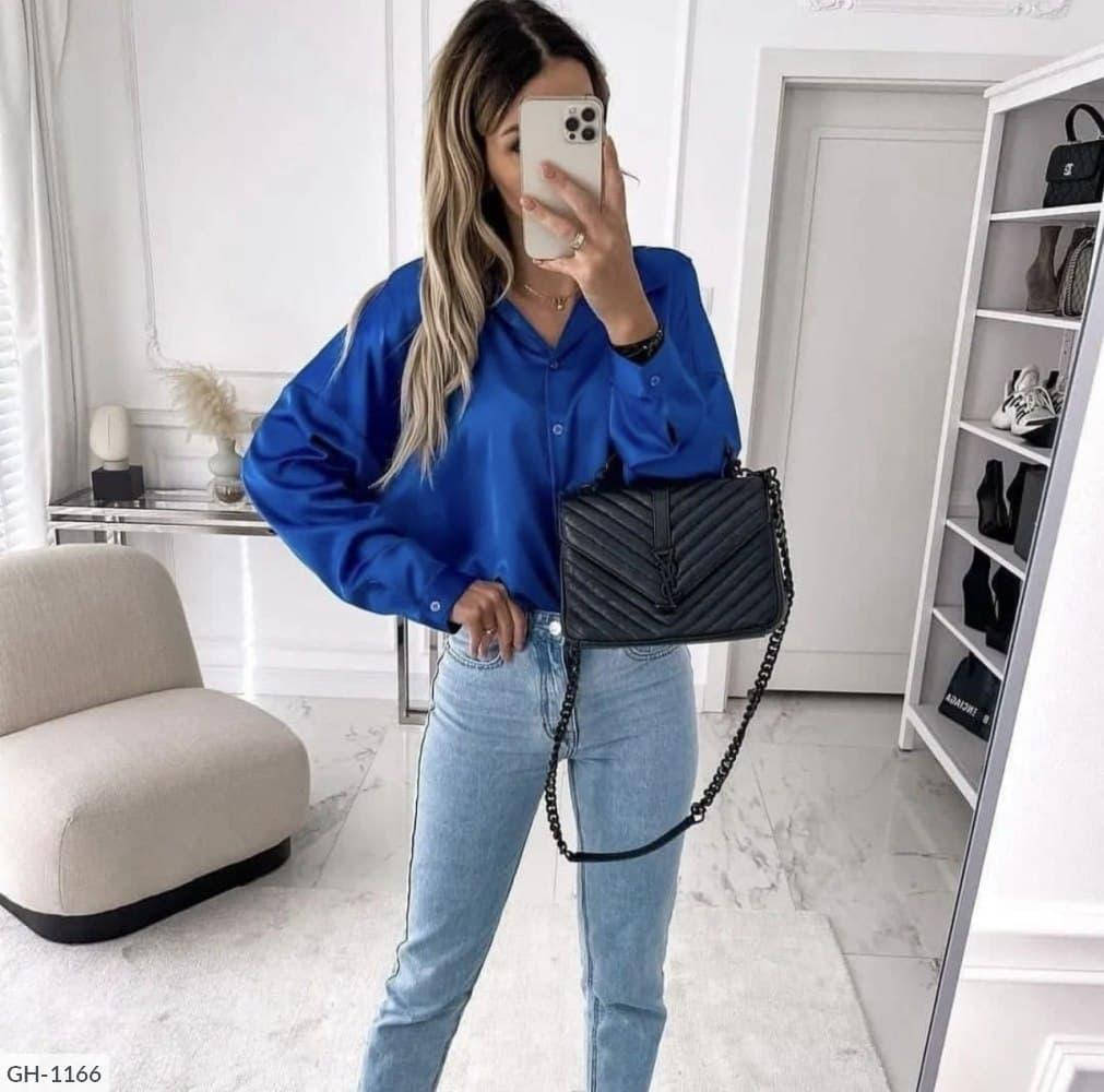 

Стильная женская блузка-туника свободного кроя на пуговицах (разные цвета)