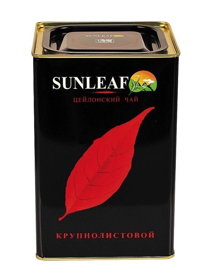 

Чай SUNLEAF, чёрный чай ж/б 400 грамм крупнолистовой цейлонский санлиф