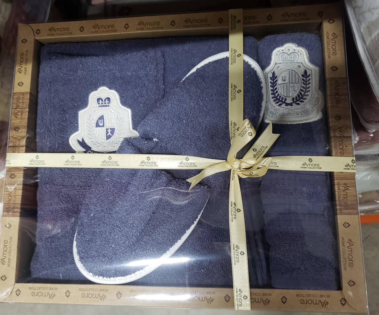 

Мужской махровый набор для сауны килт( юбка) + полотенце + тапочки Amore Турция