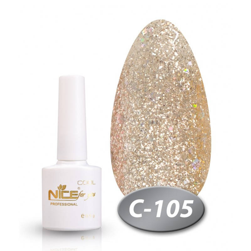 

Гель-лак Nice for you Cool C-105 искристое шампанское 8,5 мл