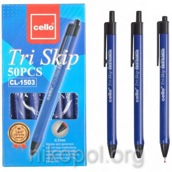 

Ручка масляная Cello "Tri Skip" CL-1503 синяя, автоматическая