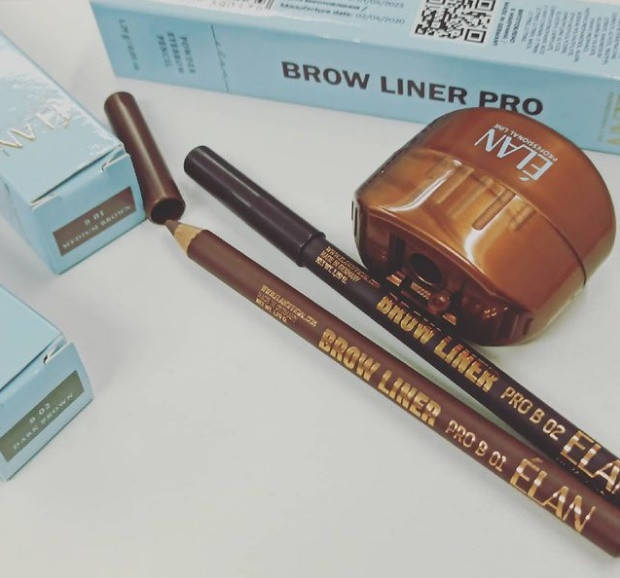 

Карандаши для бровей ELAN Brow Liner PRO B 01,02 и точилка для карандашей. Набор