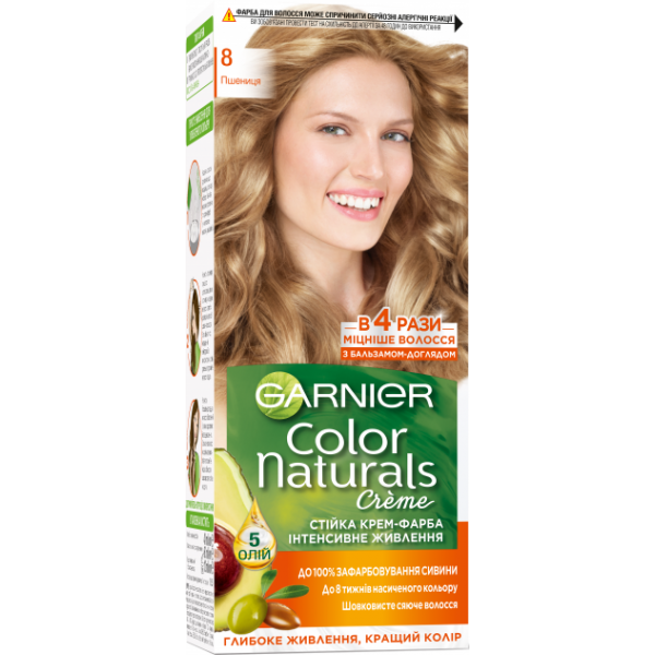 

Краска для волос Garnier Color Naturals 8 Глубокий пшеничный, 110 мл