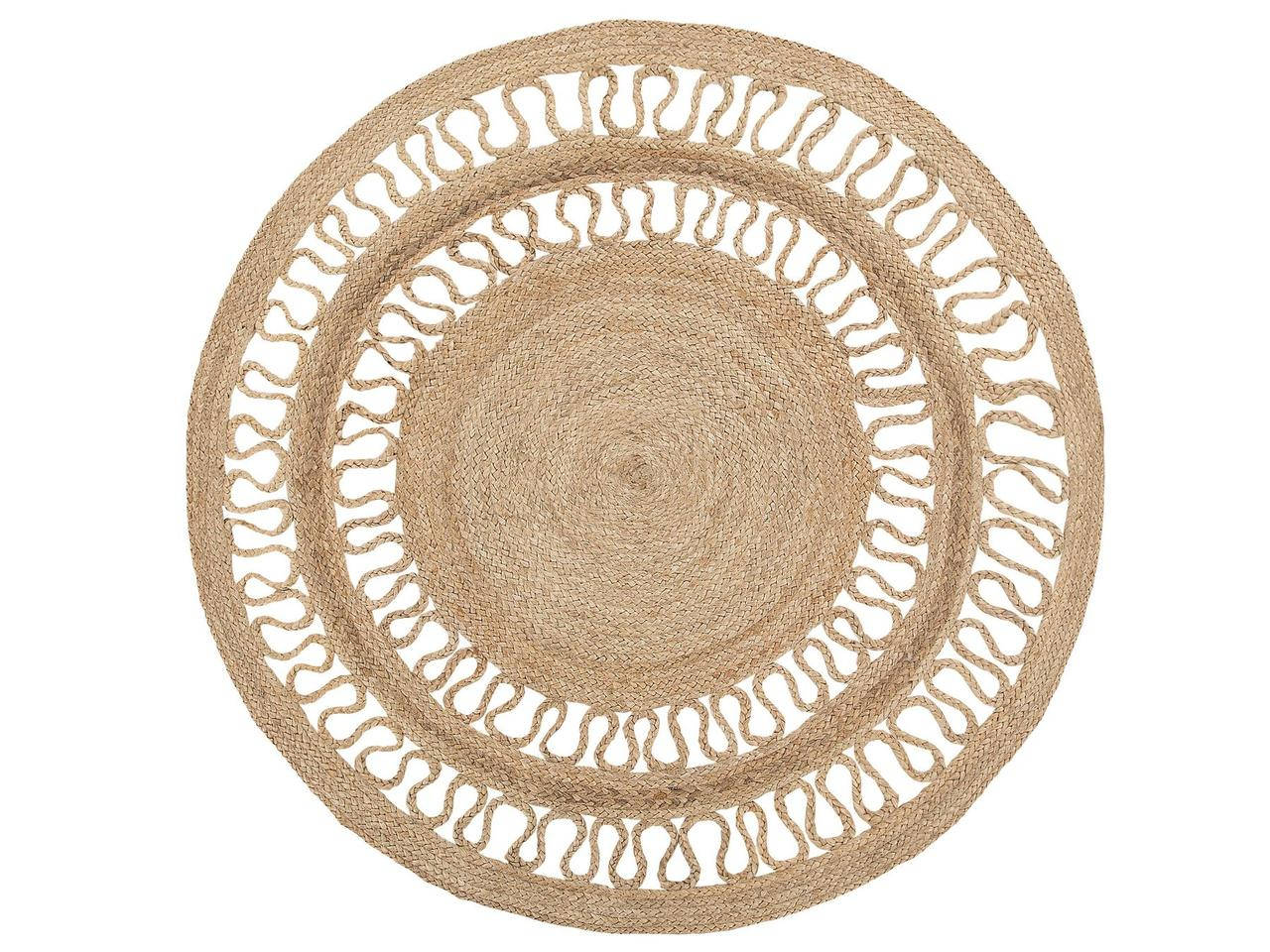 

Круглый коврик Плетеный ø 120 см Бежевый ДИКИЛИ