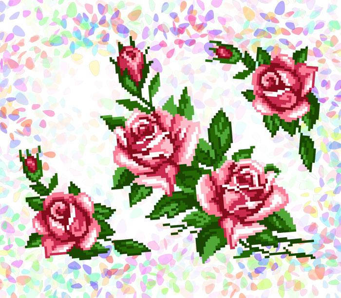 

Флизелин Confetti (водорастворимый, с рисунком) Розы