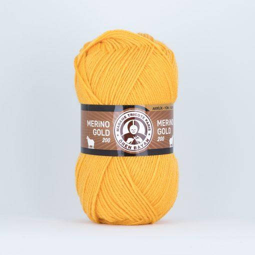 

Madame Tricote Merino Gold 200 № 029 желтый (Мерино Голд 200) Пряжа полушерсть, Нитки для вязания)