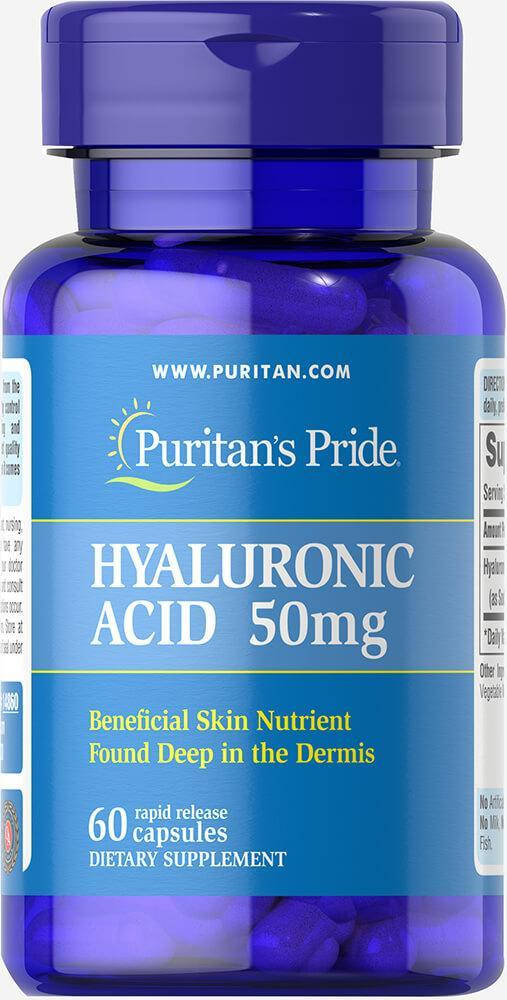 

Капсулы гиалуроновой кислоты Puritan's Pride Hyaluronic Acid 50 mg - 60 Capsules