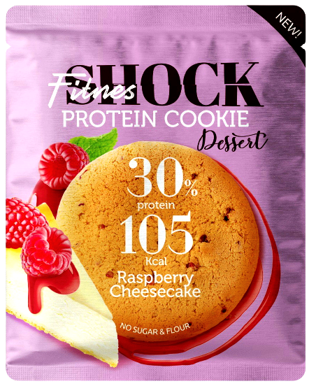 

Протеиновое печенье FitnesSHOCK Dessert Малиновый Чизкейк (35 грамм)