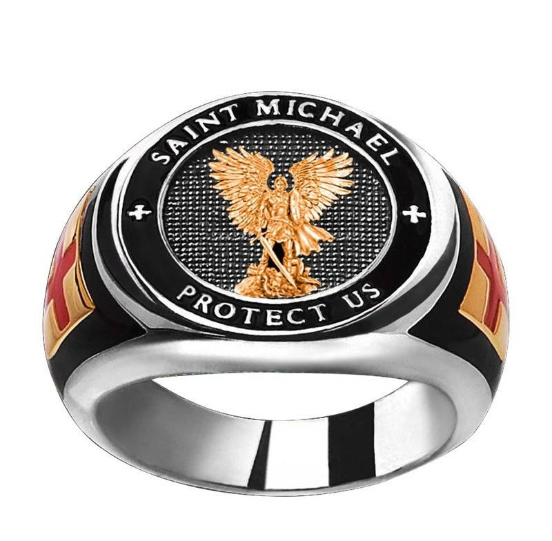 

Мужское Перстень-символ из сплава с изображение Архангела Михаила Fashion Jewelry