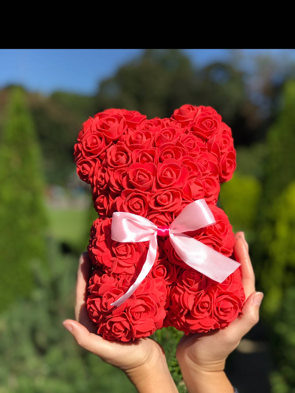 

Мишка из 3D роз 25 см