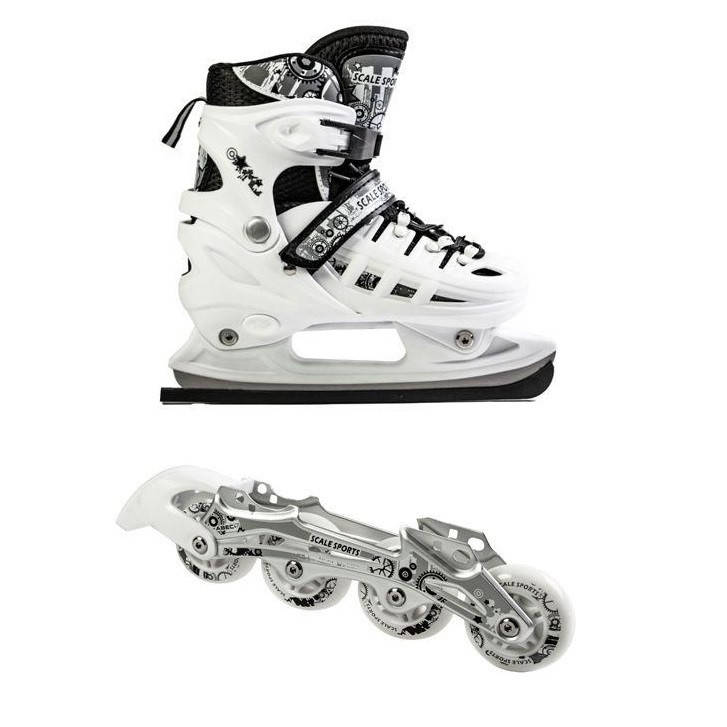 

Ролики-коньки Scale Sport 2в1 белый размер 38-41