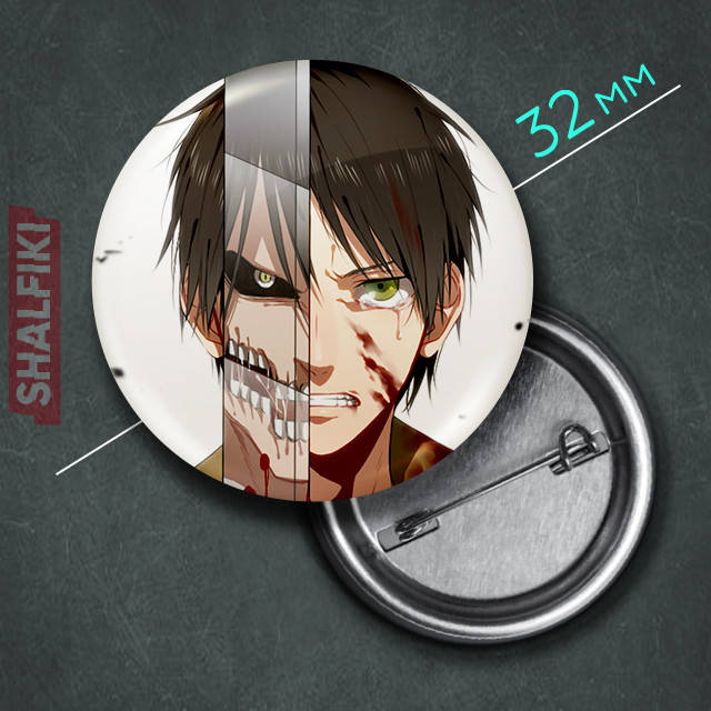 

"Эрен Йегер (Атака титанов / Attack on Titan)" значок круглый на булавке Ø32 мм