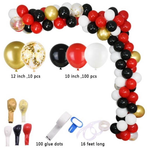 

Арка гирлянда из воздушных шаров "Красное и чёрное", Разные цвета
