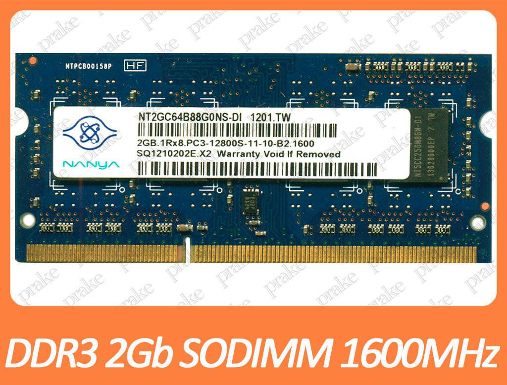 

DDR3 2GB 1600 MHz (PC3-12800) SODIMM разные производители