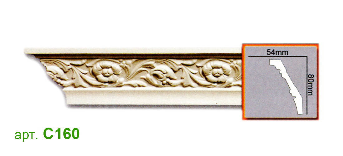 

Карниз Gaudi Decor C160 (2,44м), Белый