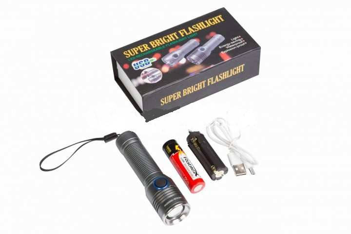 

Карманный фонарь POLICE WD-229 (T6LED)USB, Светло-серый