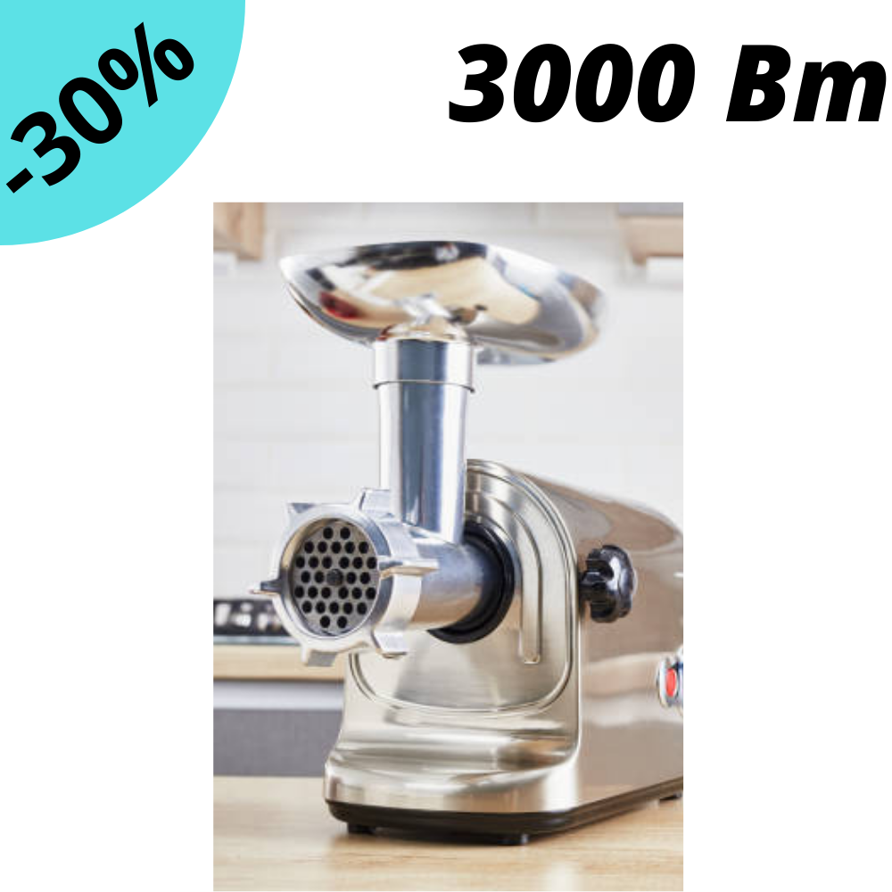 

Электрическая мясорубка Welesberg WB 318 3000 Вт многофункциональная с 3 насадками и реверсом серая