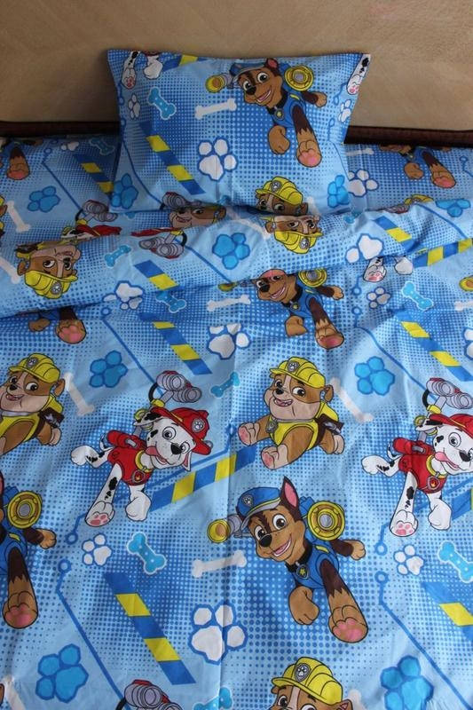 

Детский полуторный постельный комплект "Щенячий патруль" из бязи голд