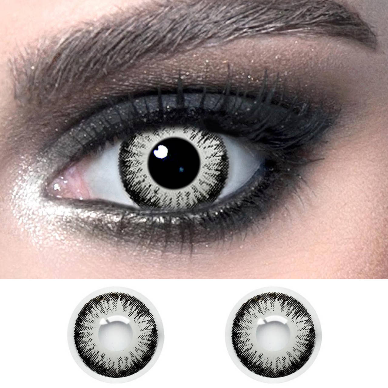 

Серые линзы цветные косметические ELITE Lens "Metallic" 14.5 мм. (N0144)