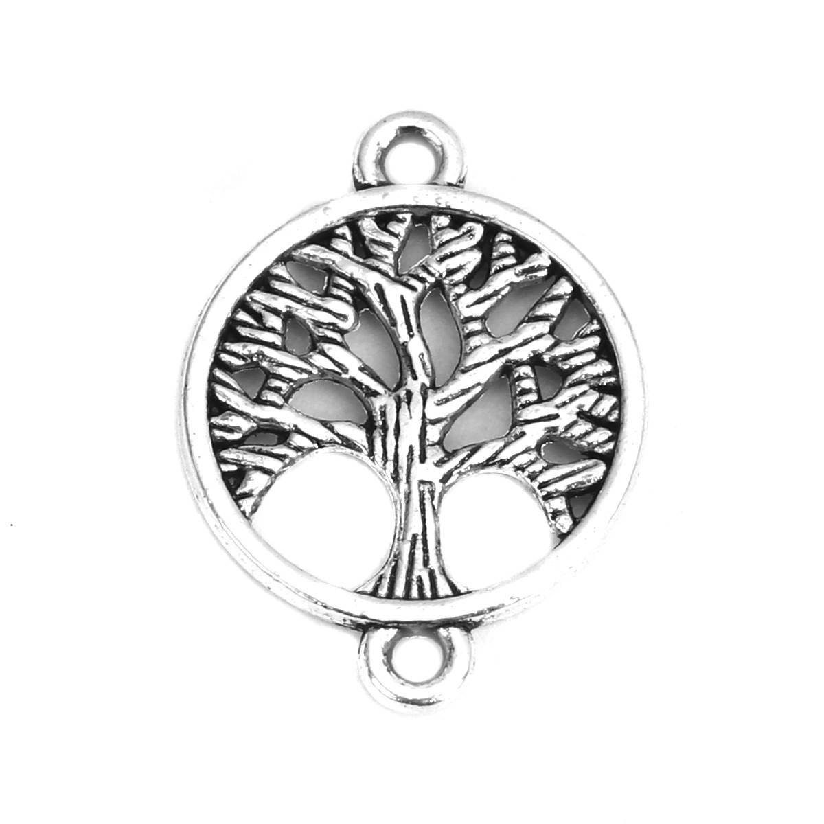 

Коннектор, Подвеска, Дерево, Цинковый сплав, Круглая, Цвет: Античное серебро, 21 мм х 15 мм