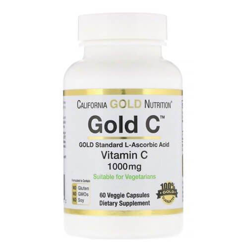 

Витамин С, California Gold Nutrition Gold C 1000 mg 60 растительных капсул