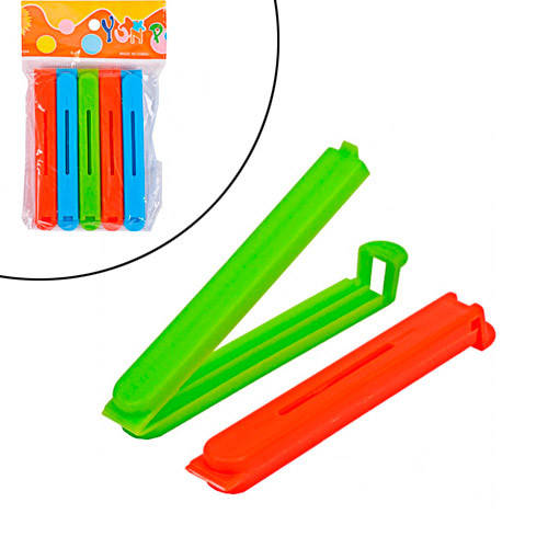 

Набор зажимов для пакетов 5шт турбо-клипса, цветные