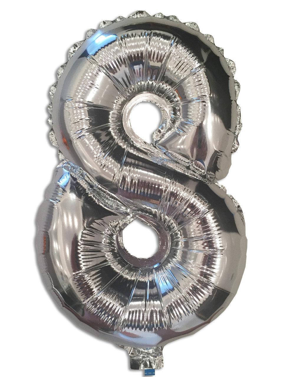 

Шар фольгированный серебро, "8" 100см, Серебристый