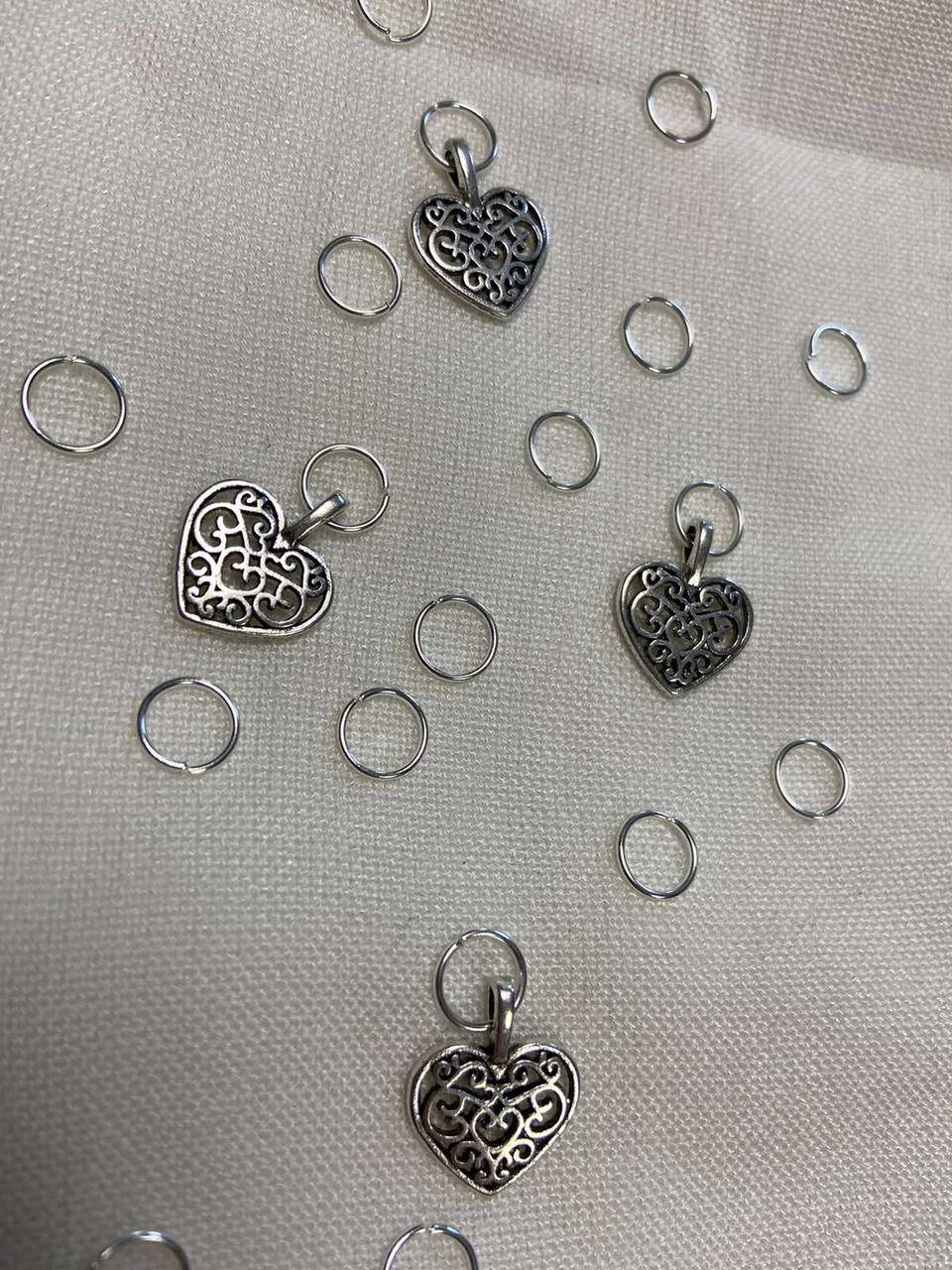 

Колечки для волос с подвеской сердце