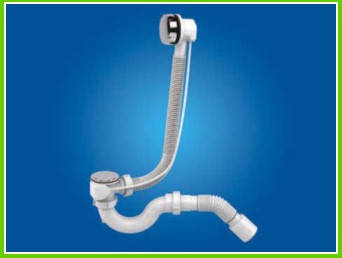 

Сифон д/ванн Хвиля-автомат пробка зливу з дистанц.керув., труба гофрована 149мм В0210, Белый