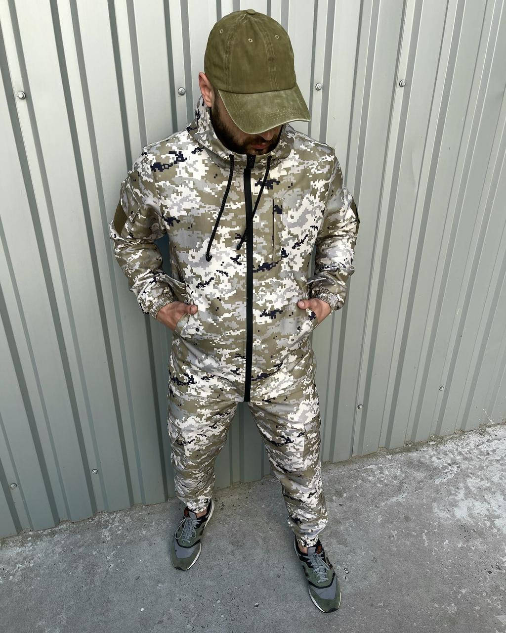 

Костюм тактический камуфляж пиксель с капюшоном S-XXXL размер из прочной ткани