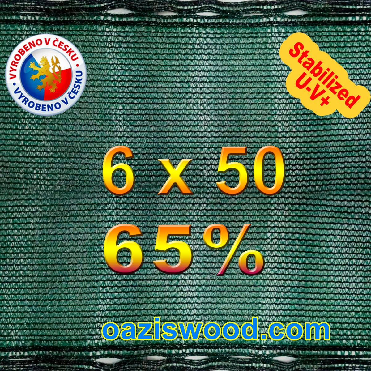 

Сетка для затенения, защитная 6м*50м 65% маскировочная оптом от 1 рулона Чехия, Зелёный