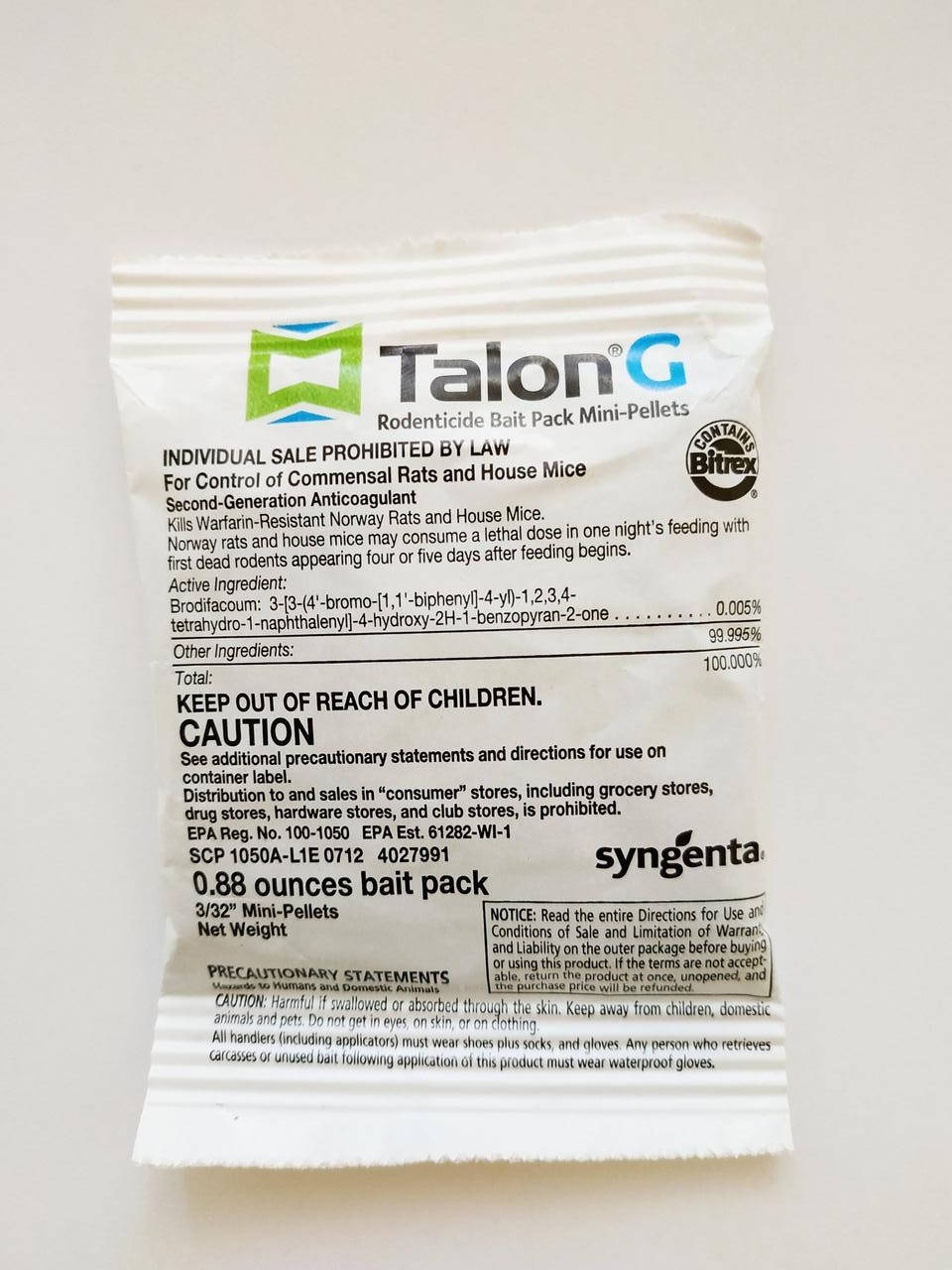

Мощное средство от мышей и крыс. TALON G. (USA). Яд от крыс