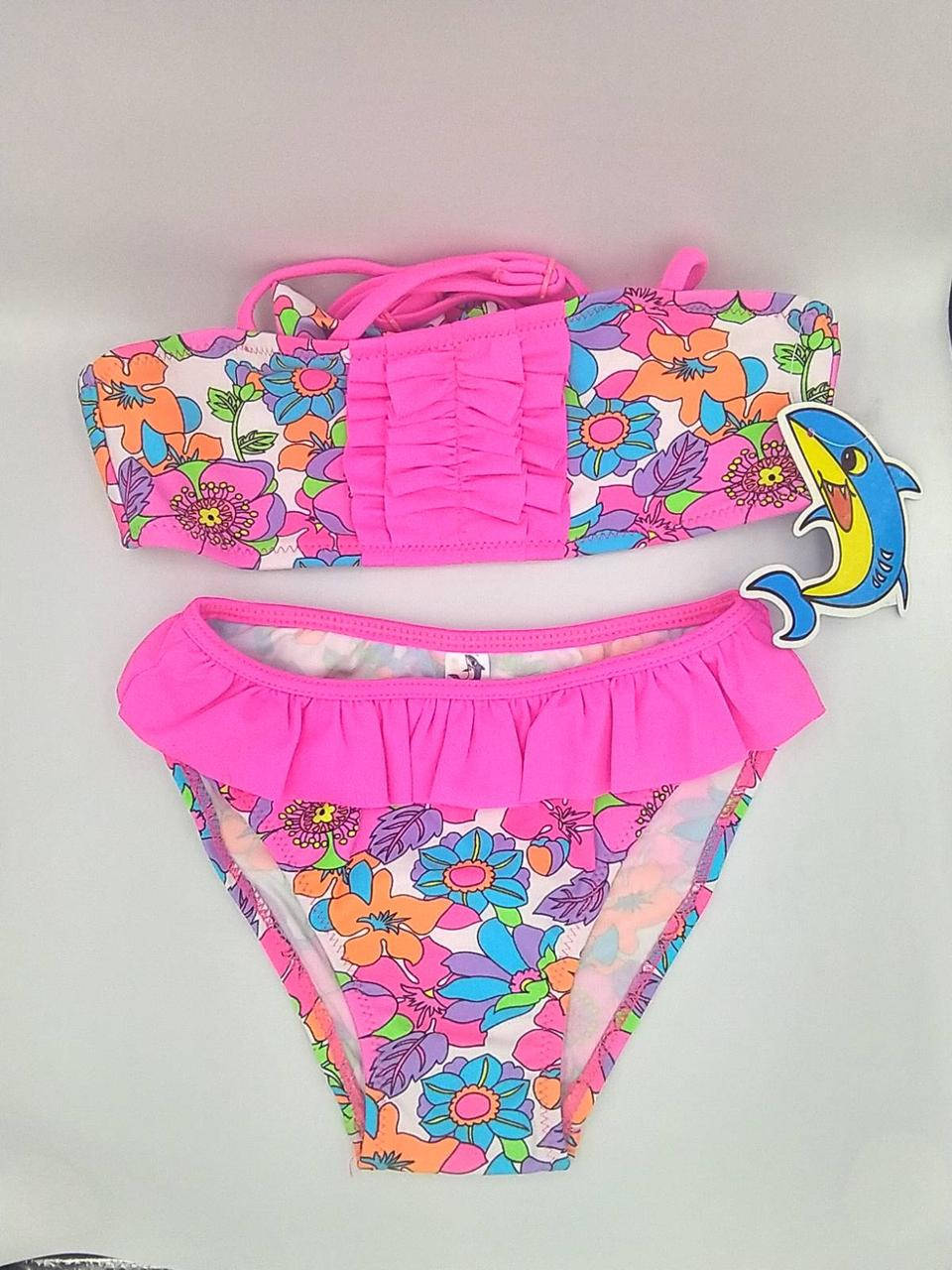 

Детский подростковый раздельный купальник для девочки Розовый Цветы, 8-10 лет.