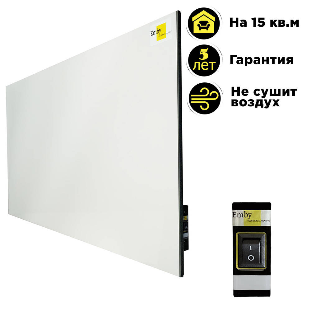 

Керамический обогреватель Emby CH-800 белый с кнопкой на 15 кв.м