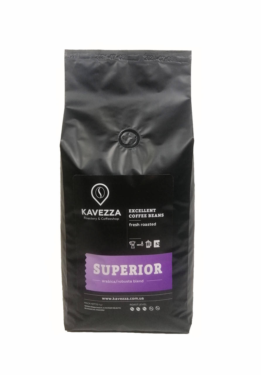

Кава в зернах SUPERIOR blend, 1 кг (арабіка 80% - робуста 20%)