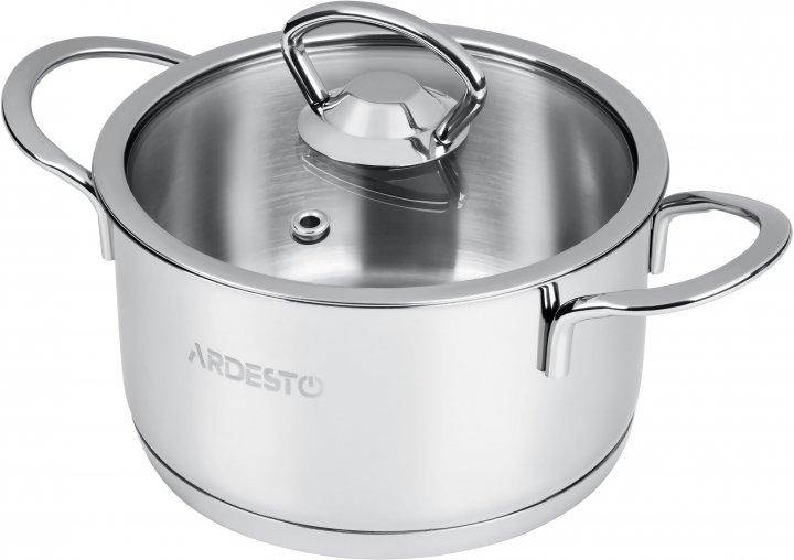 

Кастрюля из нержавеющей стали Ardesto Luna 1,2л стеклянная крышка