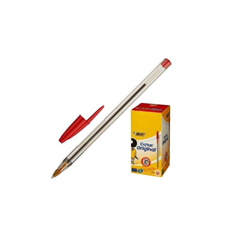 

Ручка шариковая BIC "Кристал", прозрачная красная /50/