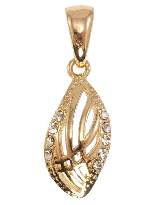 

Кулон Fallon Позолота 18К "Декоративный листик с цирконием"