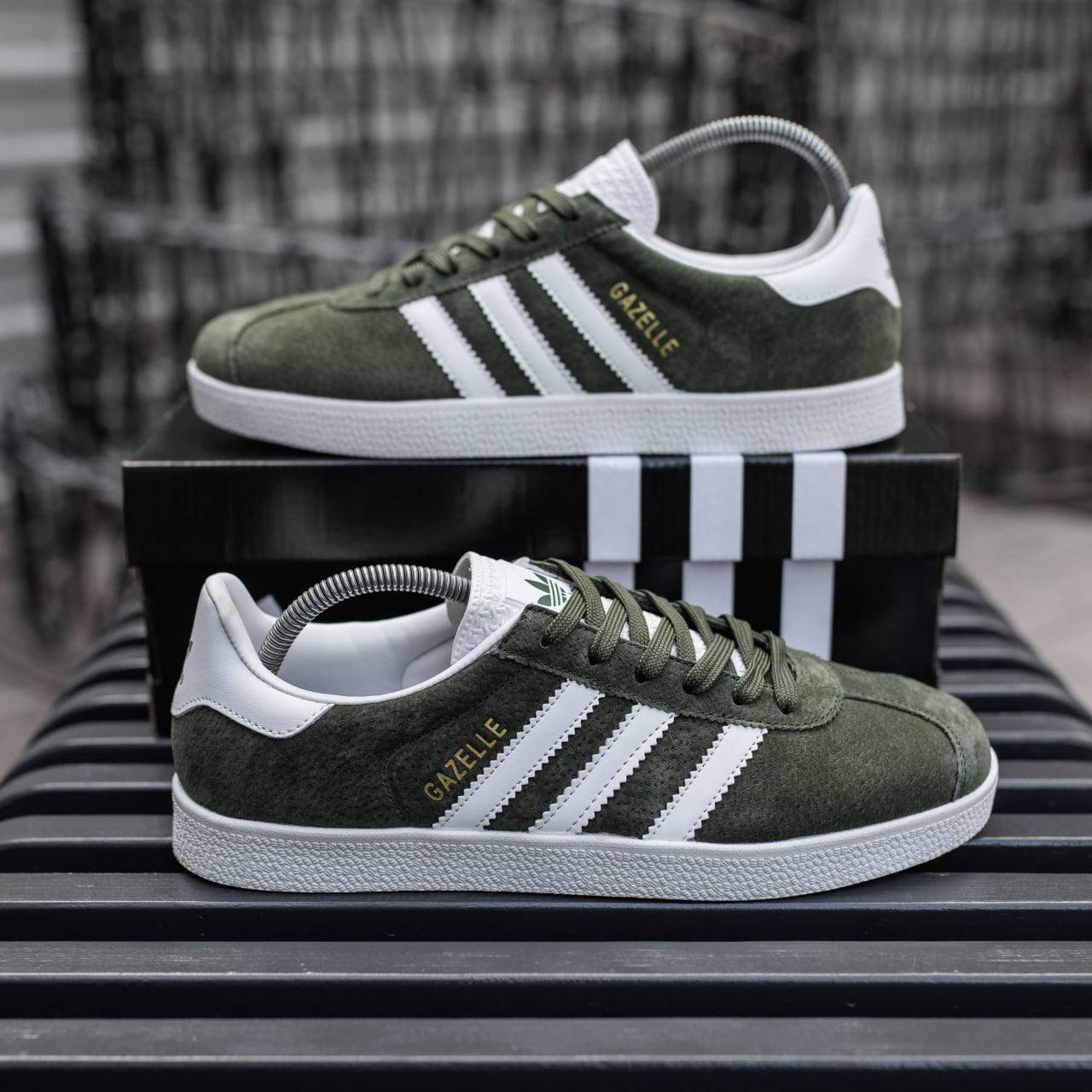 

Мужские кроссовки Adidas Gazelle Dark Green (адидас газели, зеленые) 43, Зелёный