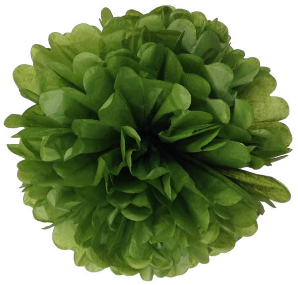 

Бумажный помпон для оформления 35 см оливковый