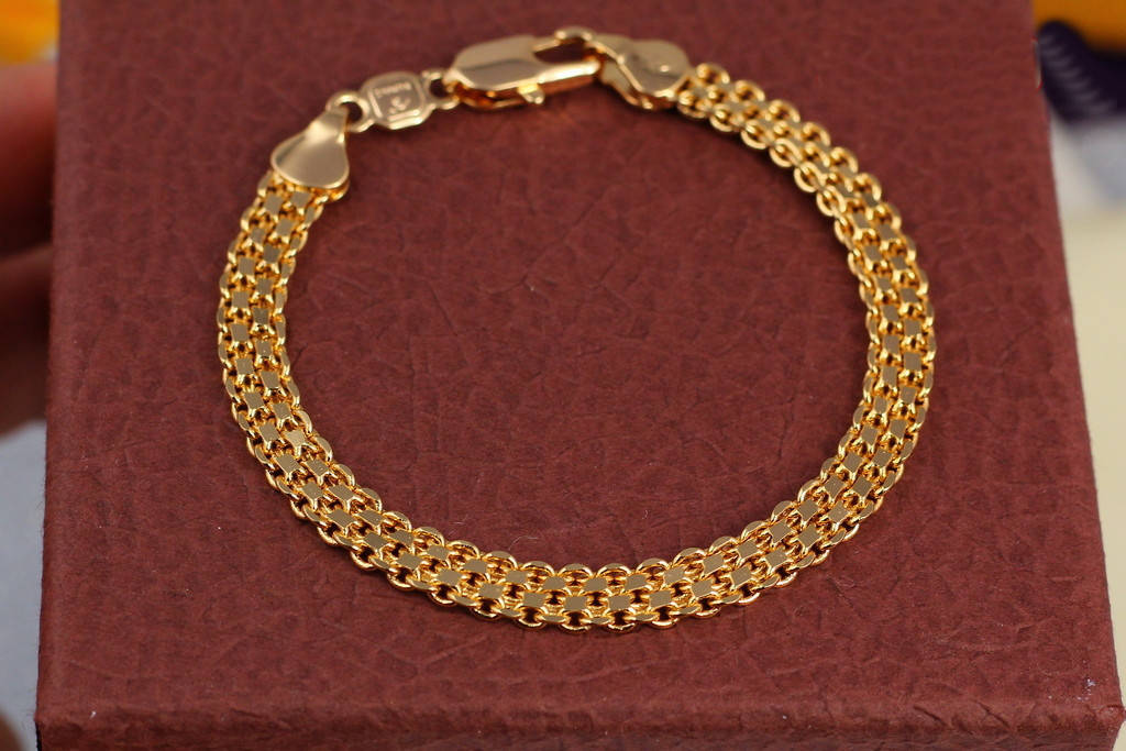 

Браслет Xuping Jewelry бисмарк 23 см 6 мм золотистый