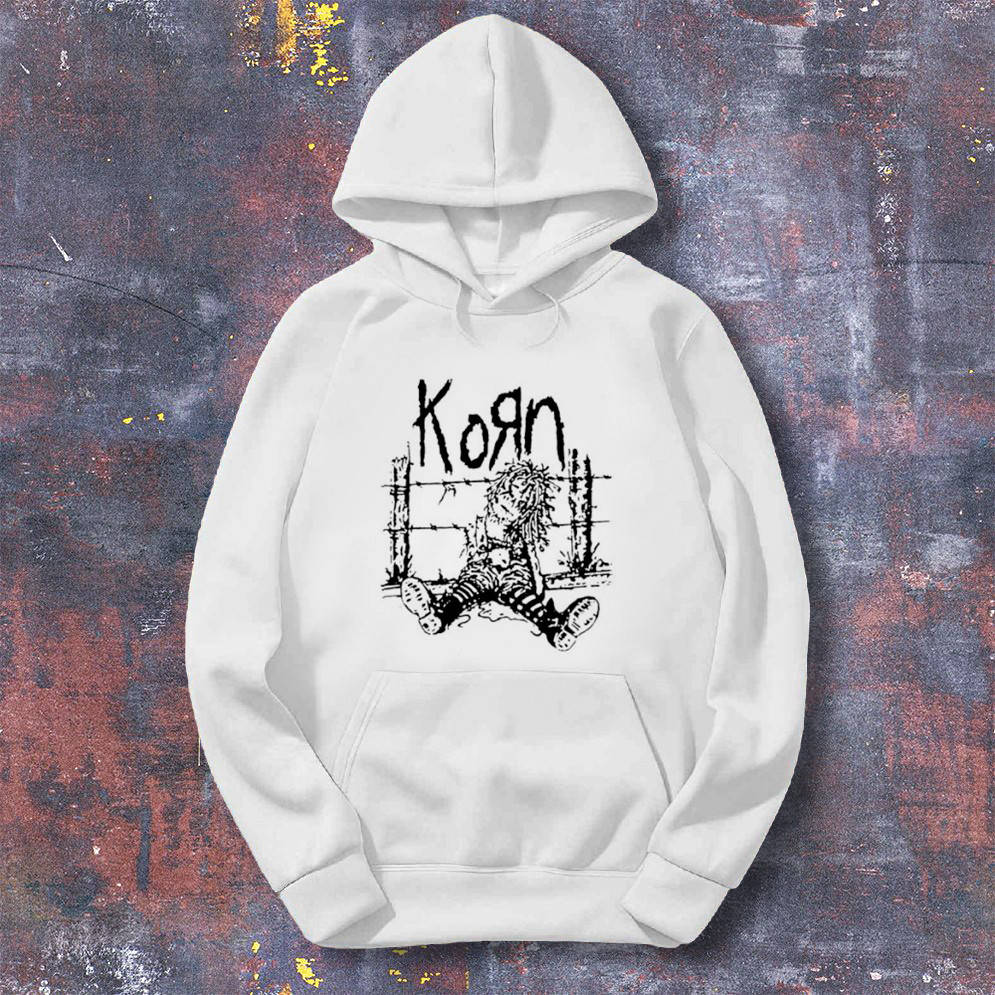 

Худи Korn толстовка белая с принтом, Белый